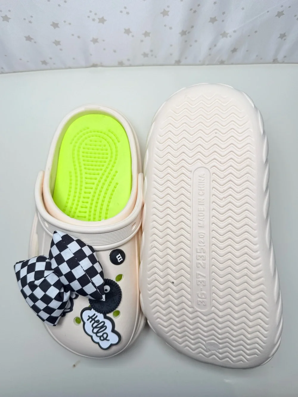 CLOGS SHOES PLATFORM | CREAM | 6.5 |